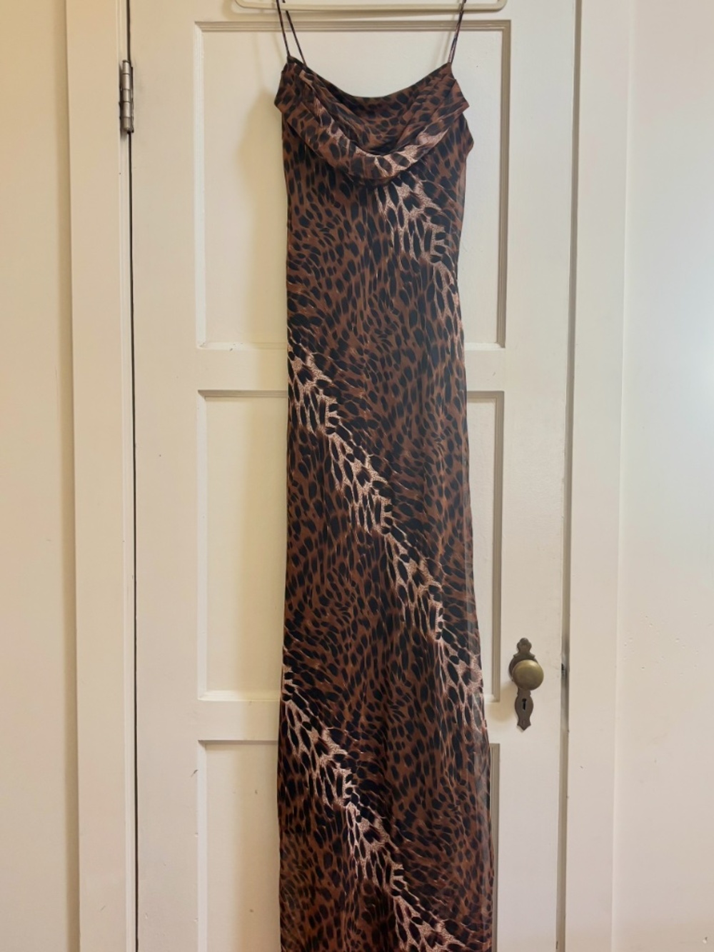 Y2K leopard slip dress